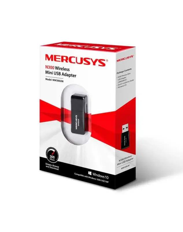 ADAPTADOR INALAMBRICO MERCUSYS MW300UM – NANO USB – 300MBPS