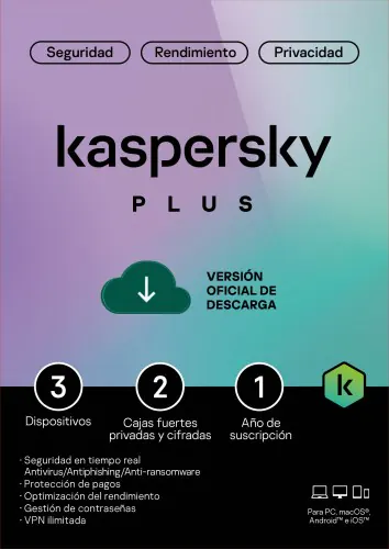 LICENCIA KASPERSKY PLUS 3 USUARIOS (12 MESES)