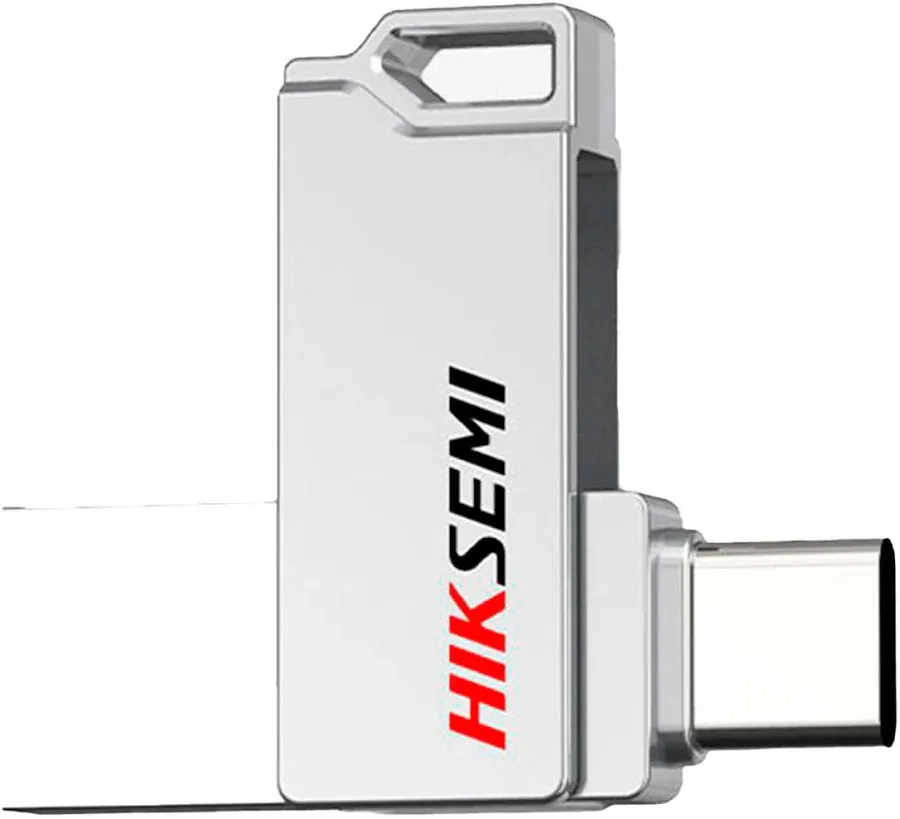 MEMORIA USB HIKVISION E327C SYNC DUAL – 128GB – CONECTOR USB A Y USB C – METALICA – SILVER