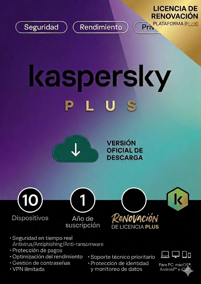 RENOVACION LICENCIA KASPERSKY PLUS 10 USUARIOS (12 MESES)