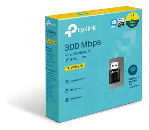 ADAPTADOR INALAMBRICO TP-LINK TL-WN823N – USB 300MBPS – MINI