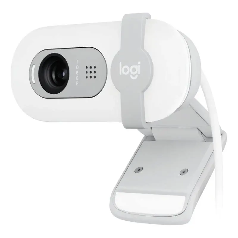 CAMARA WEB LOGITECH BRIO 100 – FHD 1080P – 2MP -CAMPO VISUAL 58° – MICROFONO OMNIDIRECCIONAL – USB-A – BLANCA