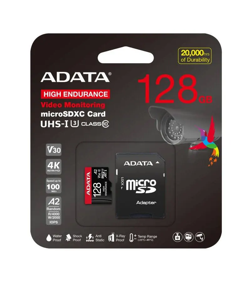 MEMORIA MICRO SD ADATA 128GB CLASE 10 – V30S -100MBS/85MBS