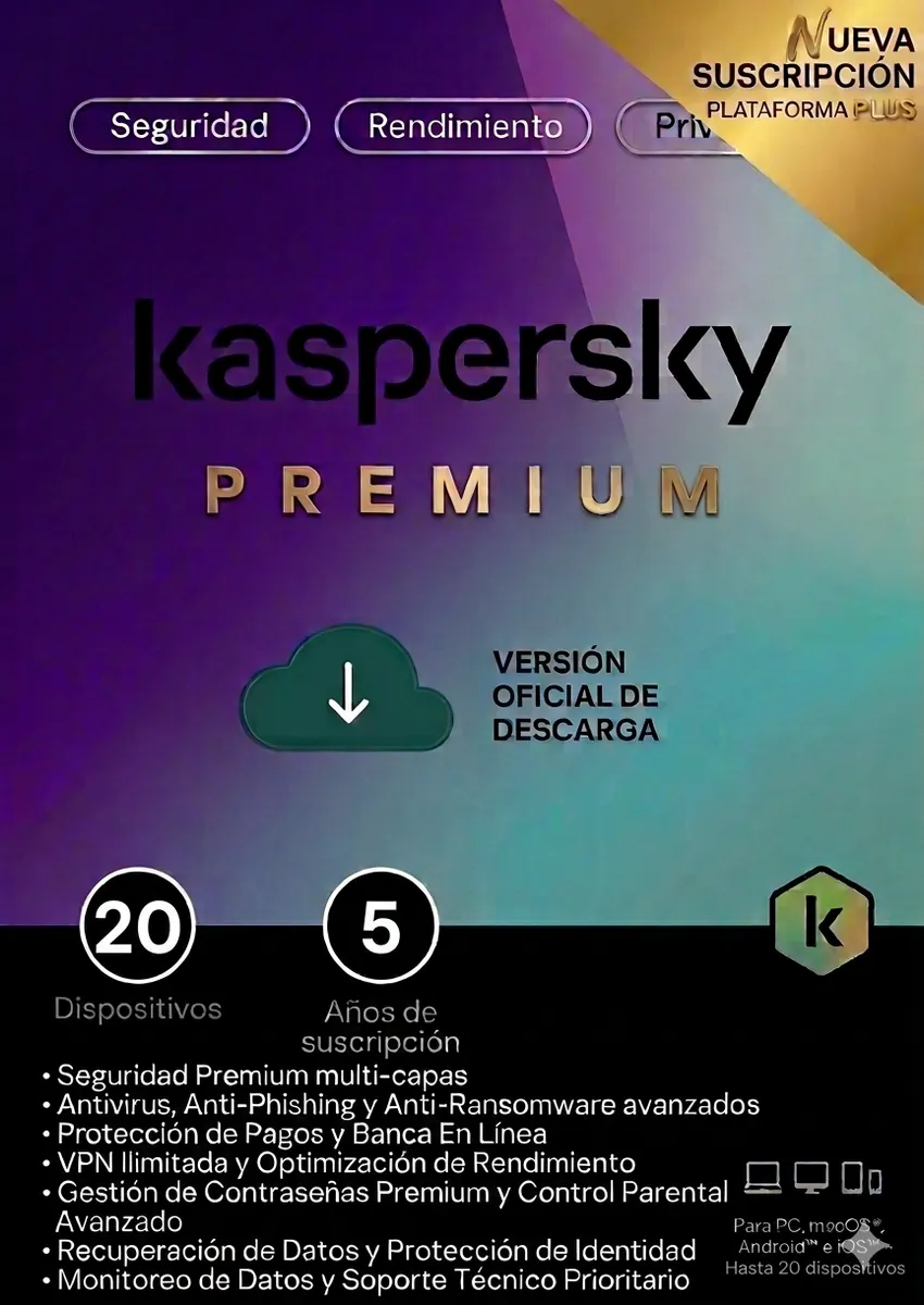 LICENCIA KASPERSKY PREMIUM 20 USUARIOS (24 MESES)