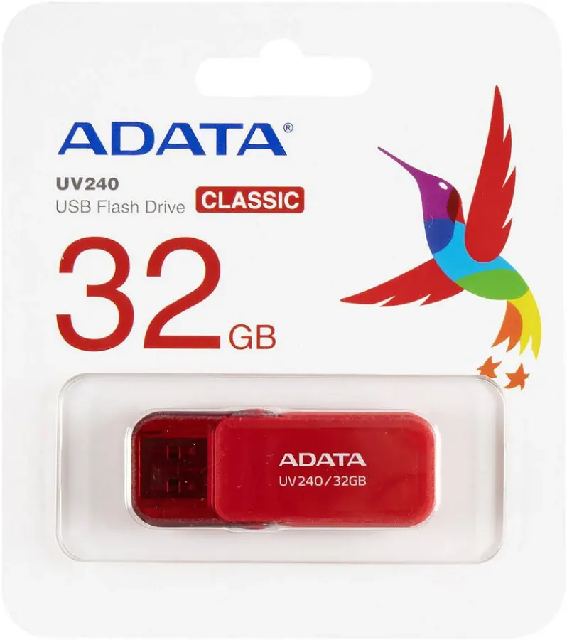 MEMORIA USB ADATA UV240 2,0 – 32GB – ROJA