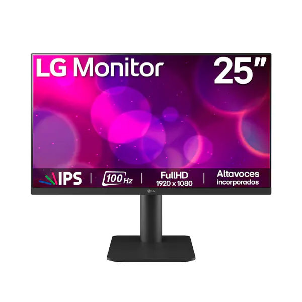 MONITOR LG 24,5″ 25MS550-B – FHD – IPS – HDMI – VGA – ALTURA AJUSTABLE – 100HZ – 5MS