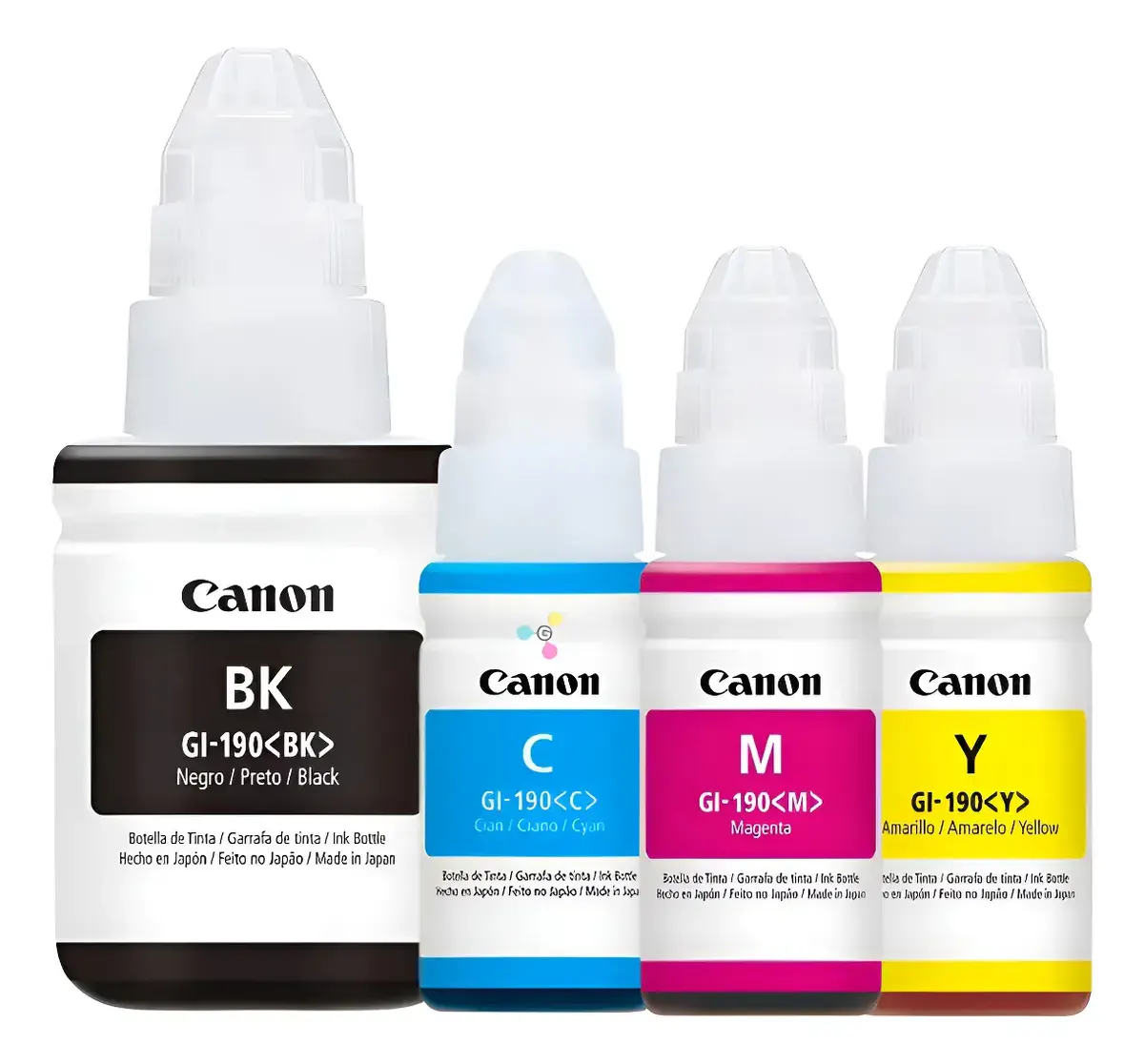 BOTELLA TINTA CANON 190 G2100 / G2111 / G3100 / G3111 / G4100 / G4111 NEGRA / CYAN / YELLOW / MAGENTA